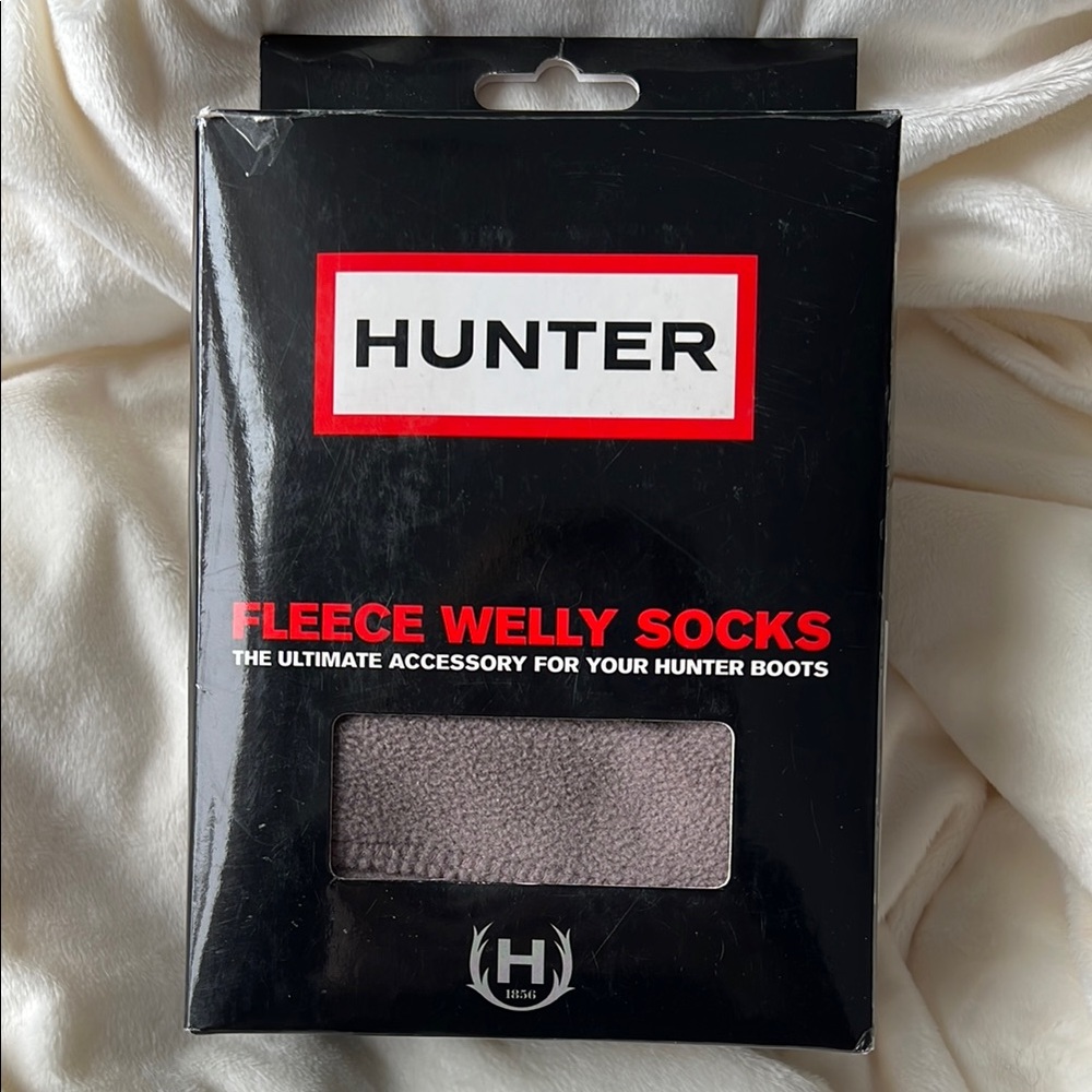 NIB Hunter Charcoal Grey Fleece Welly Socks Size M